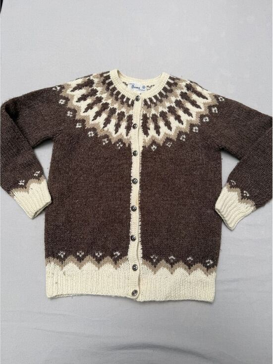 Deans of Scotland Sweaters - Vintage Deans of Scotland Womens Cardigan Nordic Isle Wool